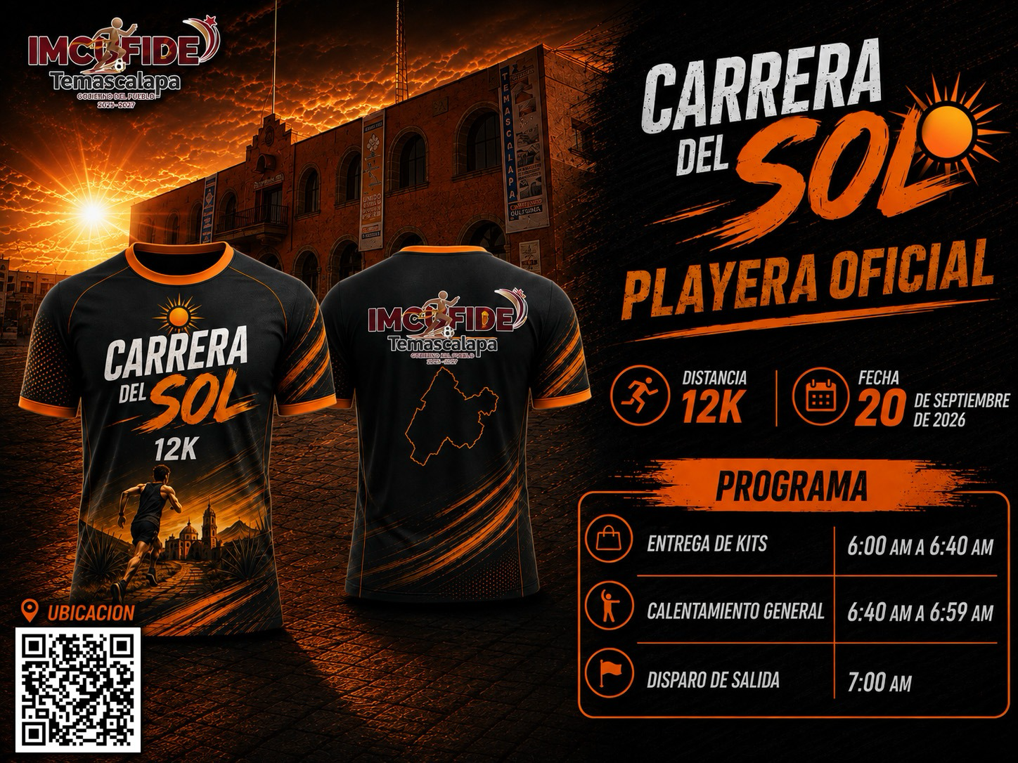 Cartel oficial de la playera y programa de Carrera del Sol
